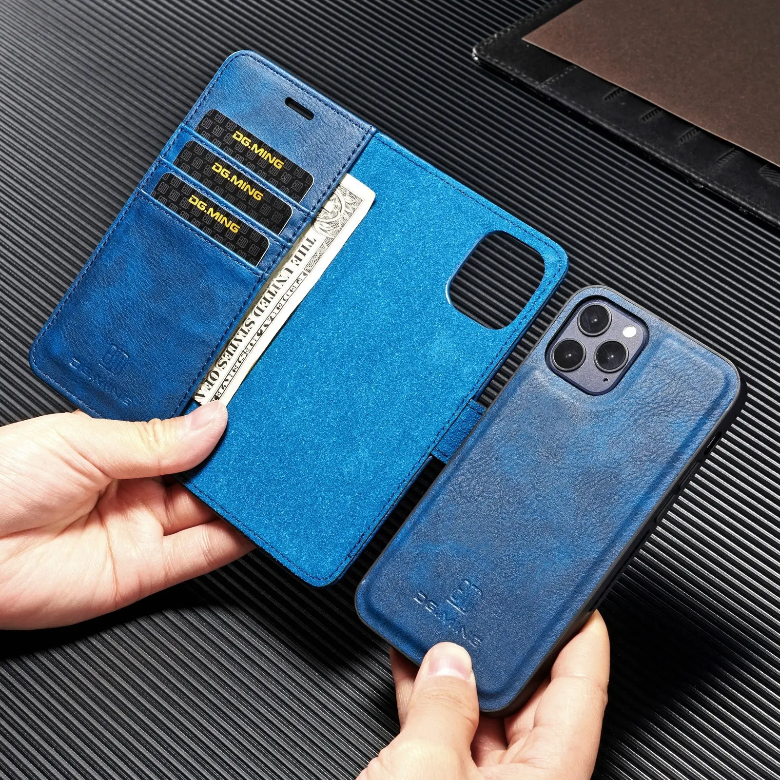 Мини-кошелек DG.Ming для IPhone 11 12 13 Pro Max съемный кожаный магнитный флип-чехол XS XR 6S 7 8 Plus