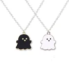 Креативное ожерелье с подвеской в виде милых черно-белых призраков для женщин и мужчин, ожерелье с подвеской в виде милого призрака для вечеринки, модные украшения