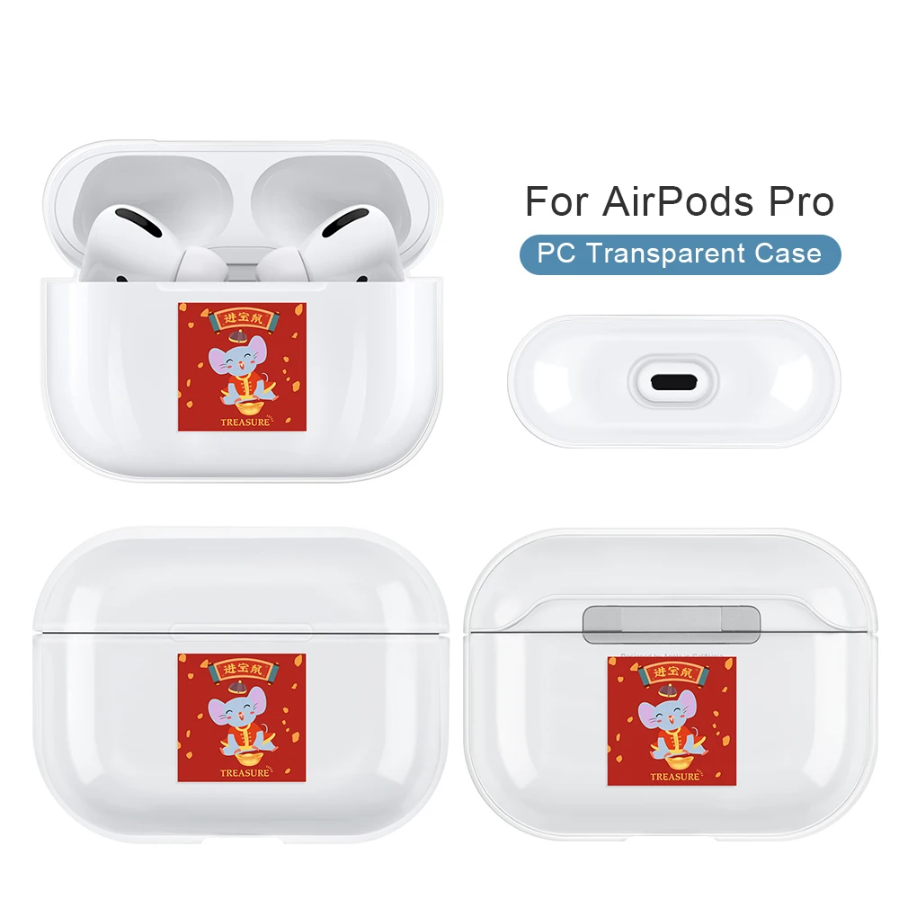 Китайский новогодний красный чехол для наушников с рисунком крысы Airpods Pro