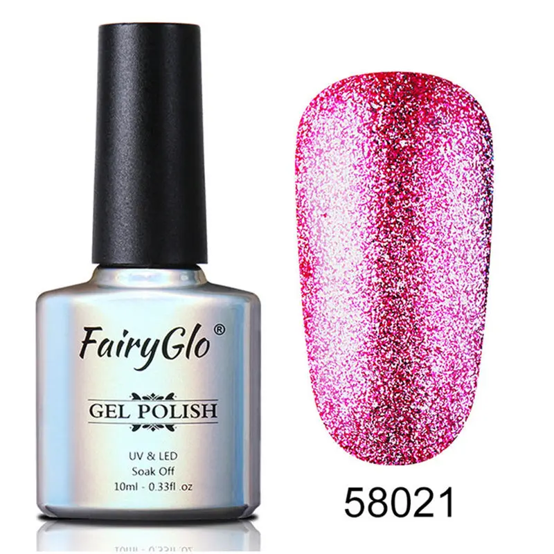 FairyGlo 10 мл Гель-лак с блестками Гибридный лак для маникюра ногтей, полустойкое к полу Перманентный лак для ногтей УФ Гель-лак био-Гели Soak Off Nail Art Эмаль - Цвет: BJJ58021