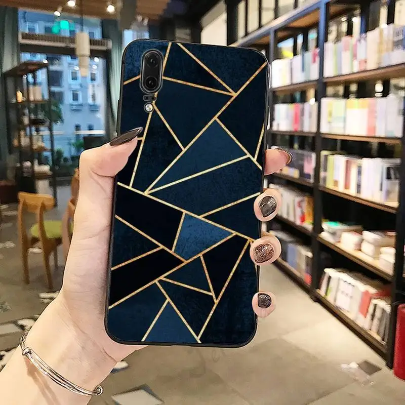 

Geometric Marble Texture art pattern Phone Case For Huawei honor Mate P 10 20 30 40 i 9 8 pro x Lite smart 2019 nova 5t