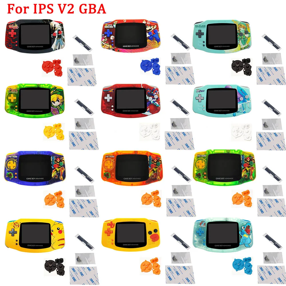 Новый корпус на заказ с набором кнопок для ЖК-экрана GBA IPS V2 предварительно
