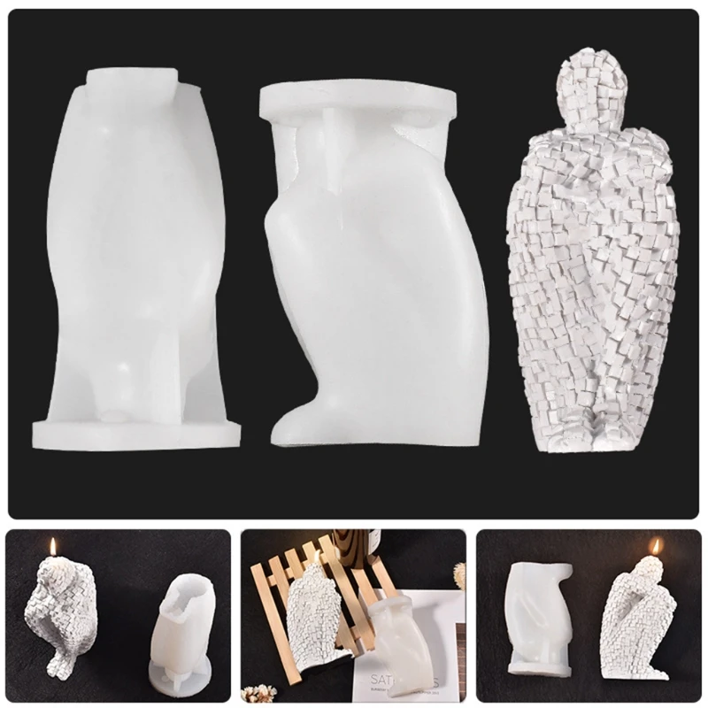 

Thinker Portrait Epoxy Resin Mold Plaster Clay Soap Candle Casting Silicone Mould DIY Crafts Ornaments Mold