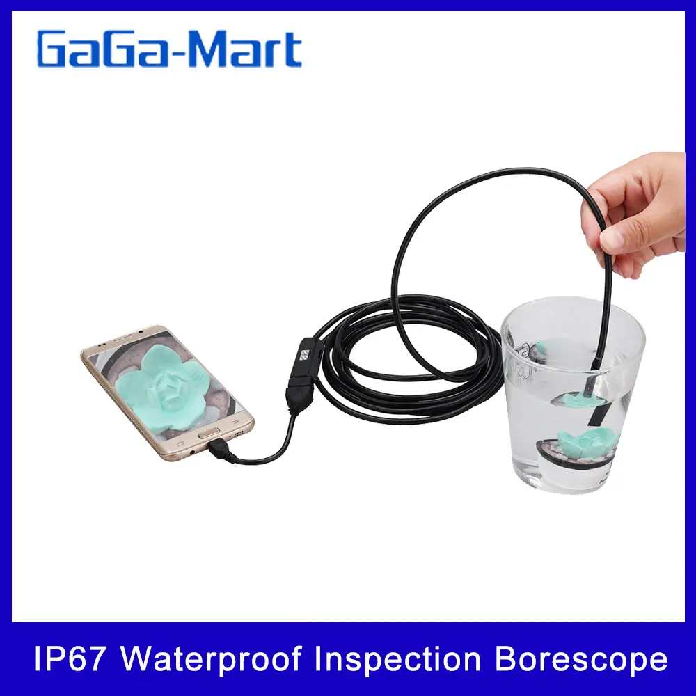 Эндоскоп водонепроницаемый с 6 светодиодами и объективом 7 мм 5 м IP67|Камеры