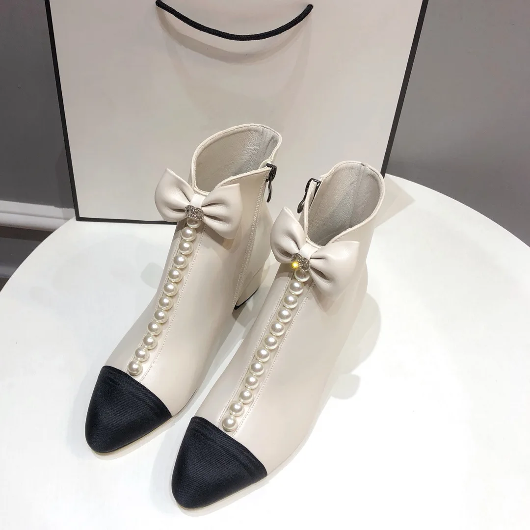 

winter fashion women's boots butterfly-knot decoration boots string bead design women's boots genuine leather women's shoes