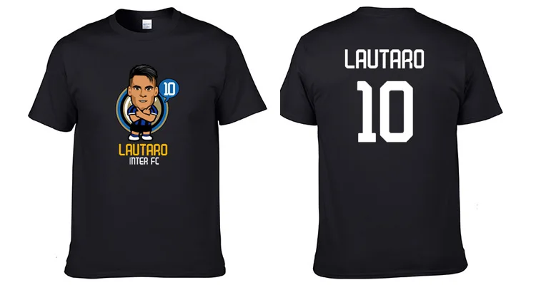 Новинка года; Romelu Lautaro 10 inter milan; футболка с героями мультфильмов; хлопковая футболка с короткими рукавами для фанатов; подарок - Цвет: 3