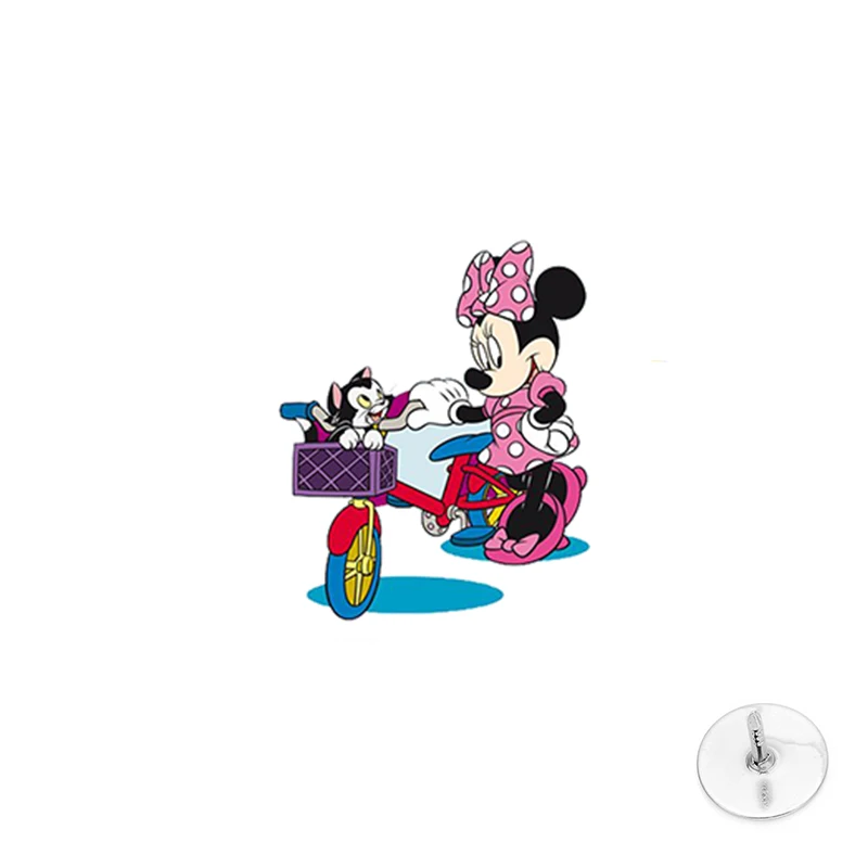 Модная заколка для лацканов с изображением Микки и Минни из мультфильма |