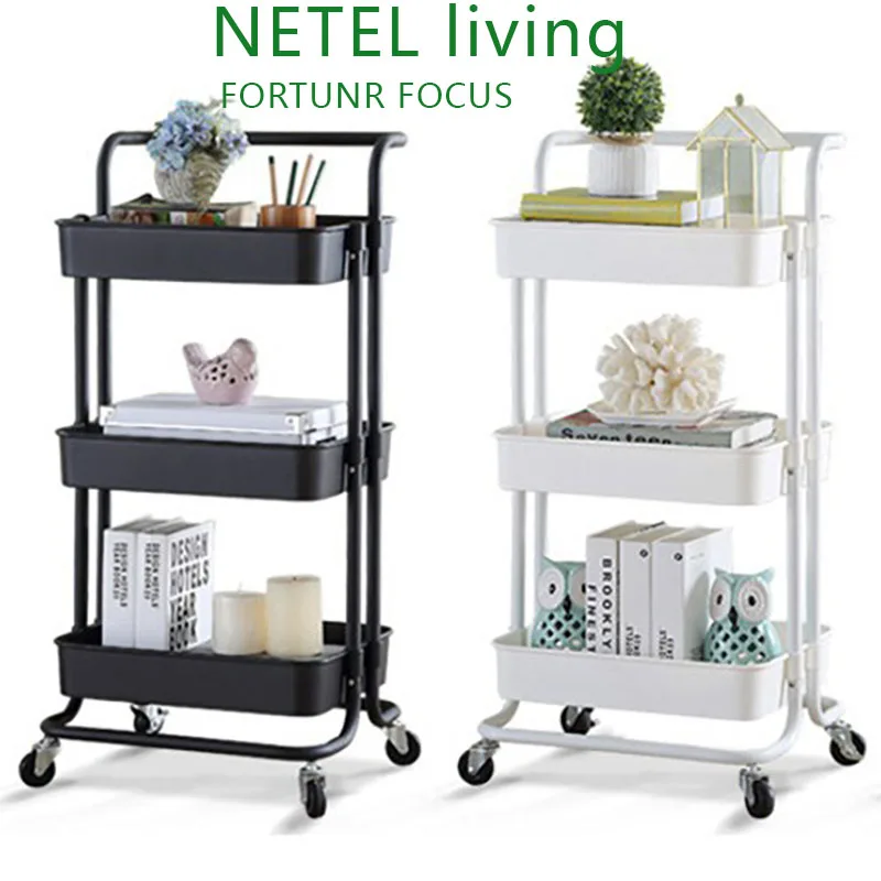 Полка органайзер для хранения на колесиках 3 уровня|Подставки и стеллажи| |