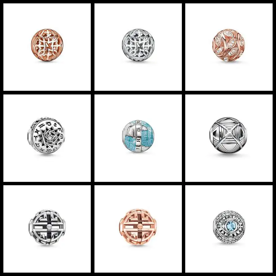 Бусы Tendrils розовое золото и Рины подходит для браслета ожерелье Thomas Karma Charms