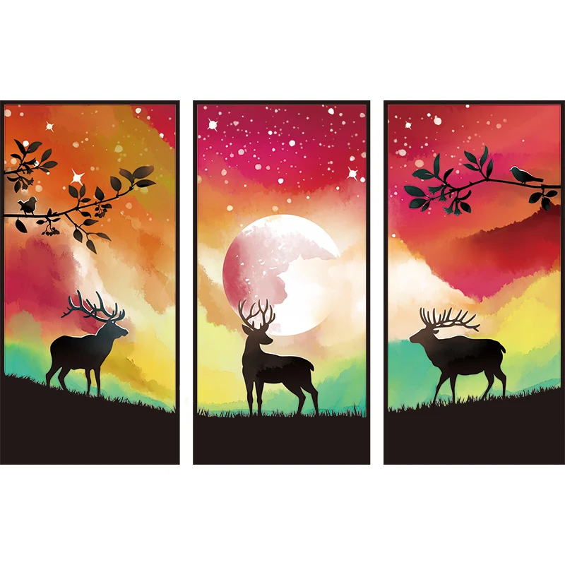 

Nordic Elk Room Decoration Wall Stickers Living Room Porch Corridor Sofa Backdrop Wall Decoration Bedroom Decals for Furniture