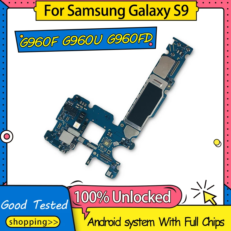 100% разблокированная хорошо работающая материнская плата для Samsung Galaxy S9 G960F G960U G960FD