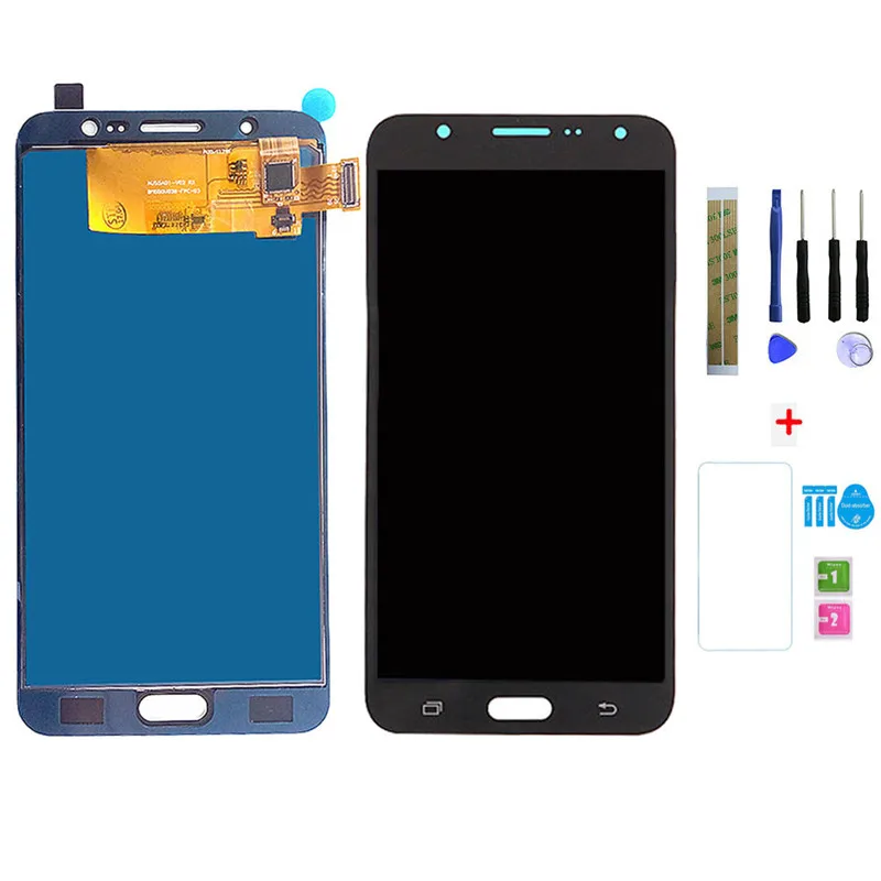 Black no Frame Регулировка яркости ЖК-дисплей для Samsung Galaxy J7 j710 J710H J710FN J710F J710M/DS сенсорный экран дигитайзер Рамка Корпус - Цвет: Black no Frame