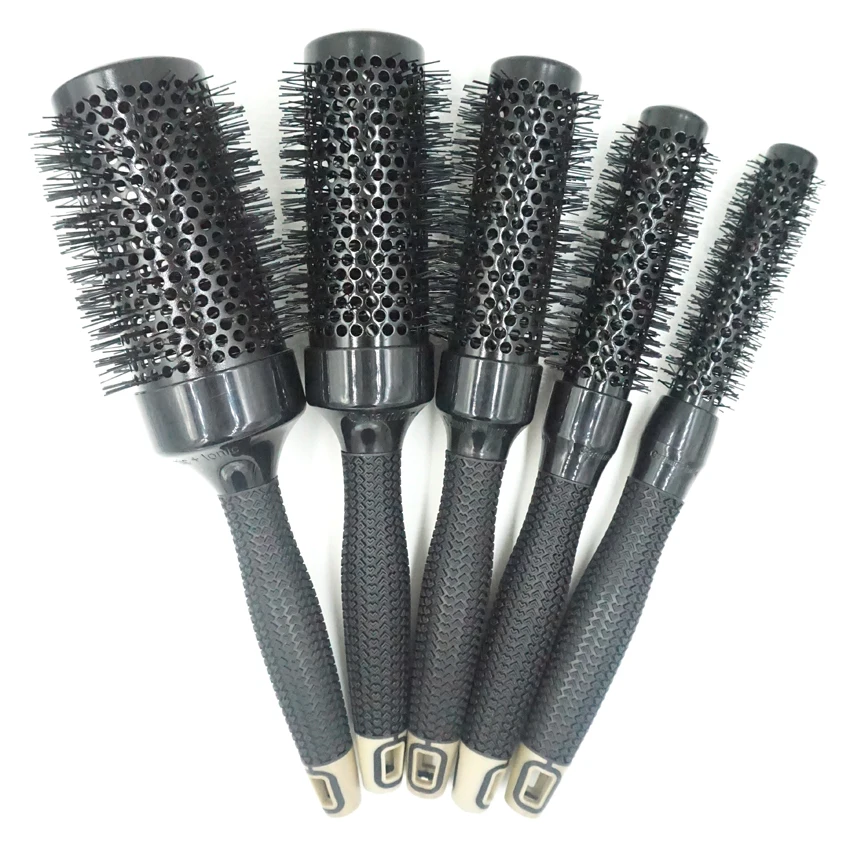 Профессиональная Алюминиевая круглая щетка для волос нейлоновая Керамическая