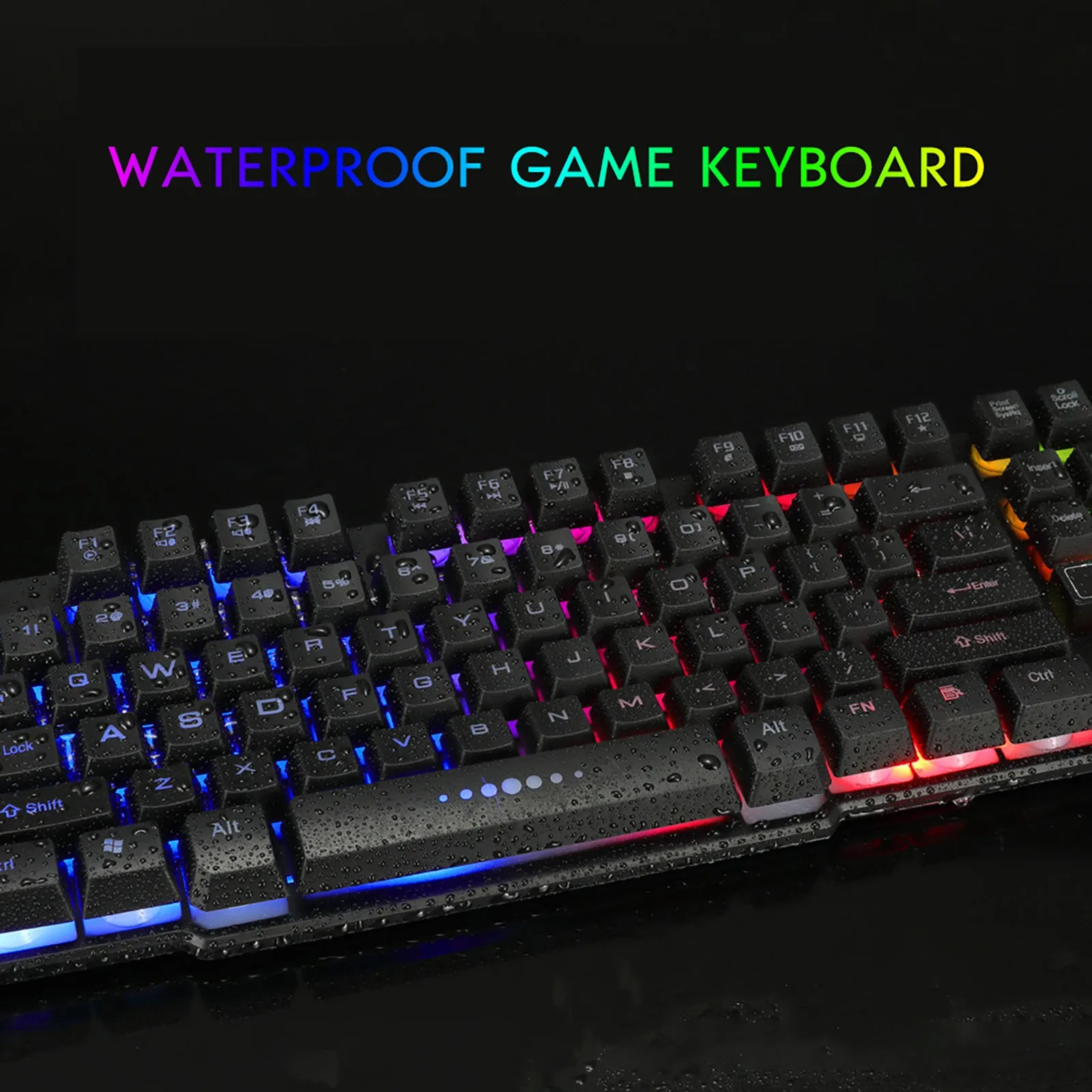 

2021New GK50 Wired Mechanical Gaming Keyboard Floating Cap Waterproof Rainbow Backlight USB 104 Keycaps Computer Game Keyboards