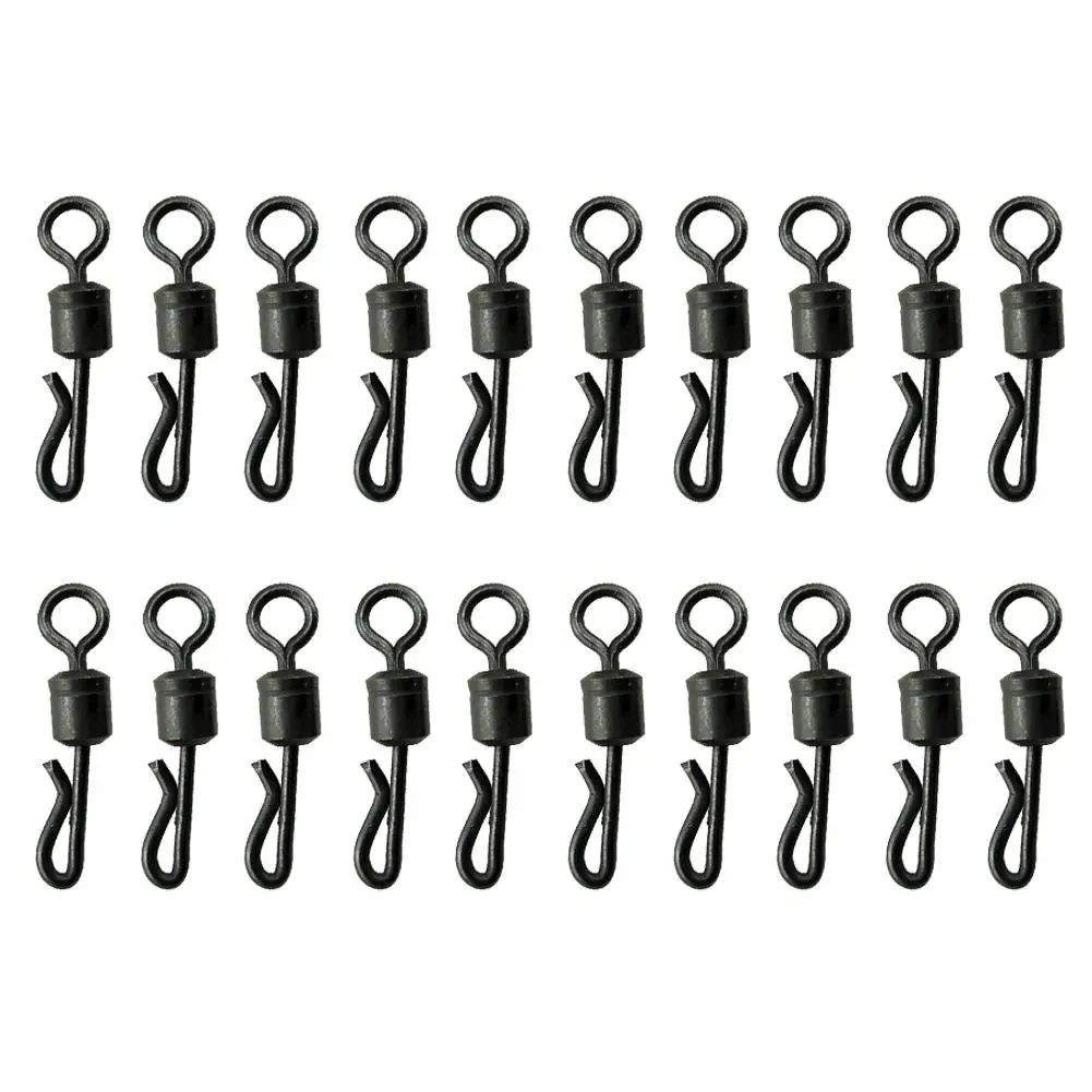 

20pcs Q-shaped Rolling Quick Change Swivels Size 4 Snap Connectors Carp Fishing Terminal Tackle Accessories