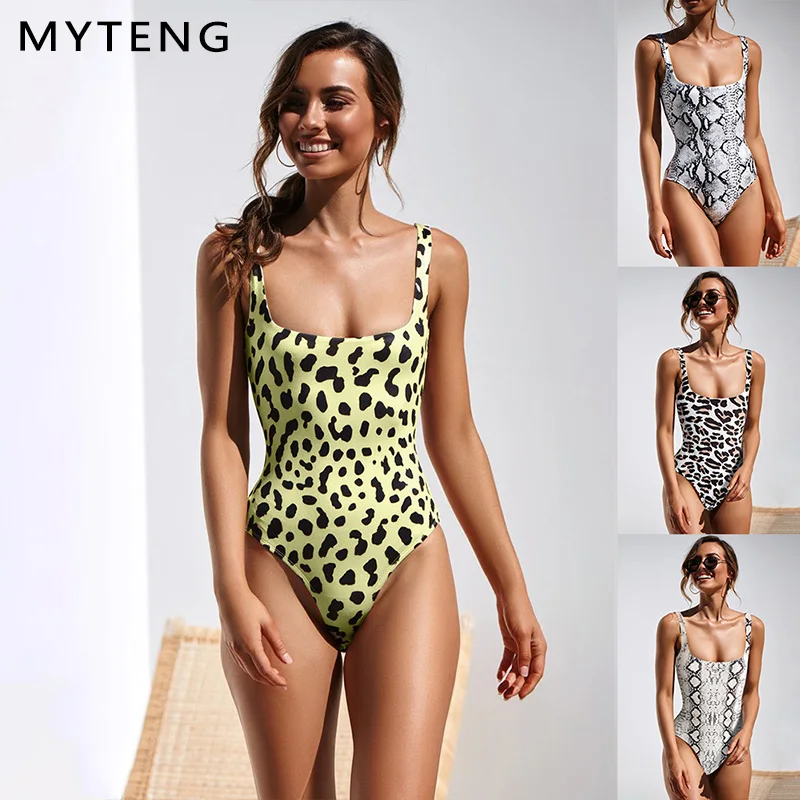 Женский купальник в горошек с леопардовым принтом винтажный купальный костюм