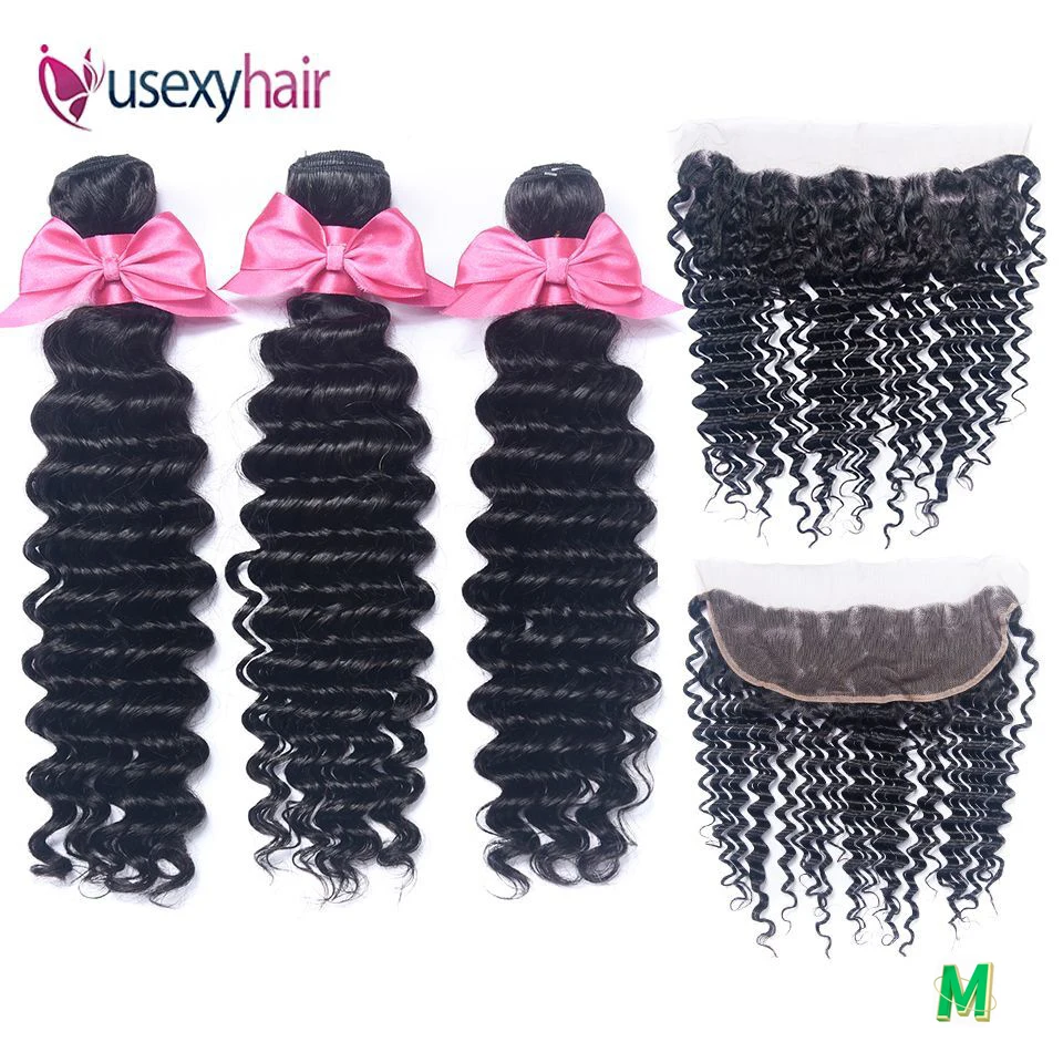 Индийские глубокие волнистые кружевные фронтальные волосы с детскими волосами