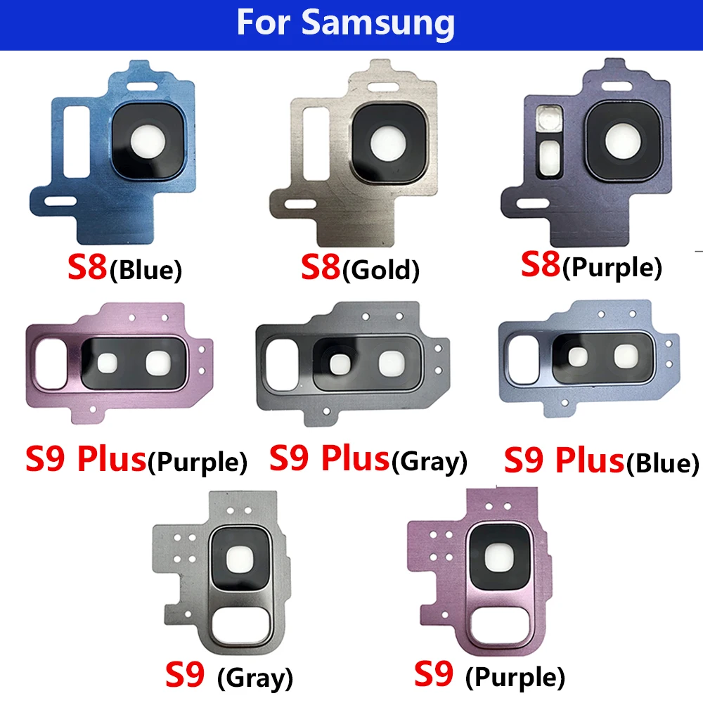 

10Pcs/Lot For Samsung S8 S9 Plus Back Camera Lens Glass Ring Cover With Frame Adhesive Replacement