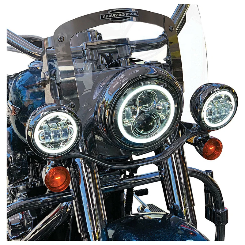 Светодиодная фара 7 дюймов для мотоцикла Harley с 4 1/2 дюйма 5 противотуманные фары