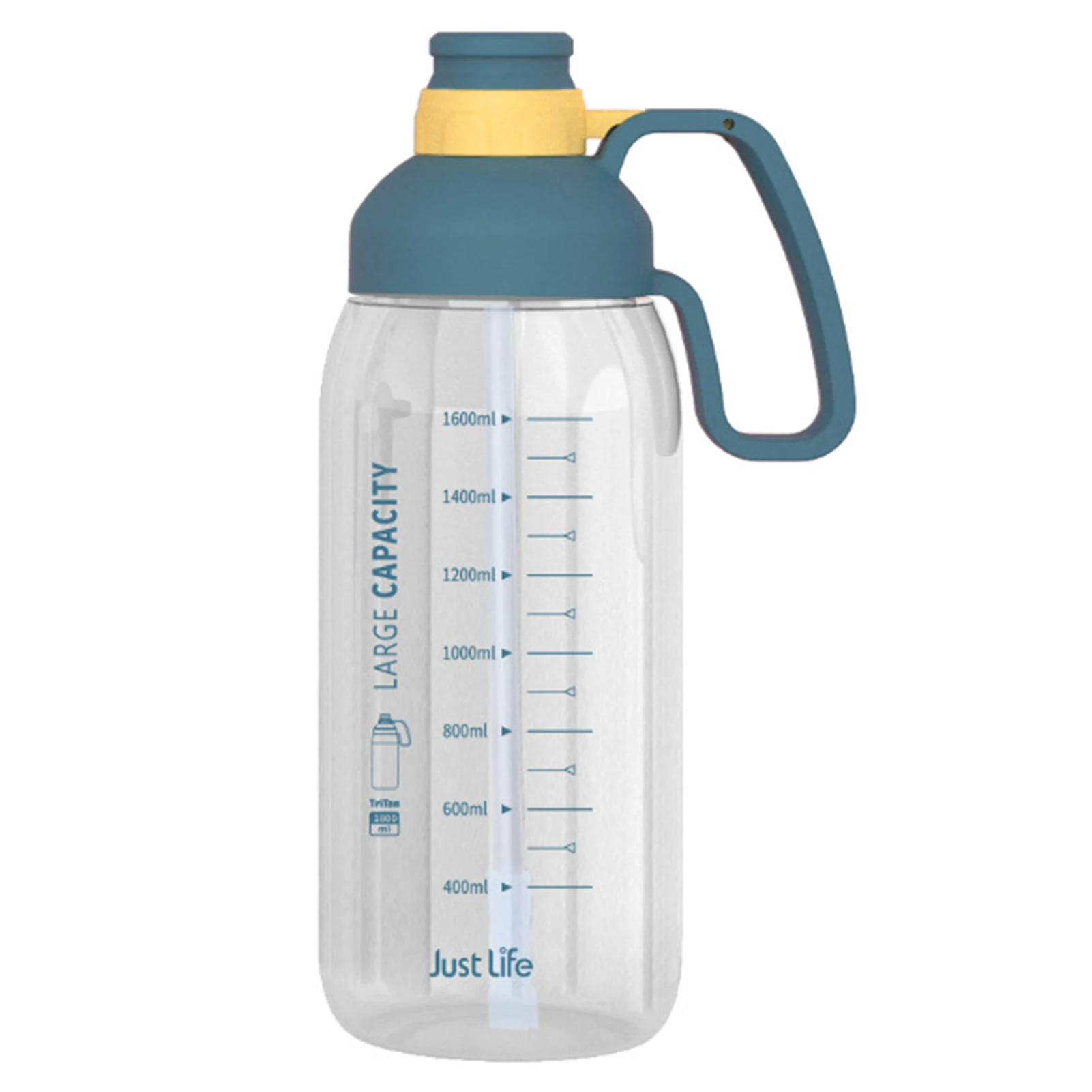 

1800 мл бутылка для воды с маркер и соломы Большой Ёмкость бутылка для воды с ручкой легкий герметичность бутылки с водой для Пеший туризм для ...