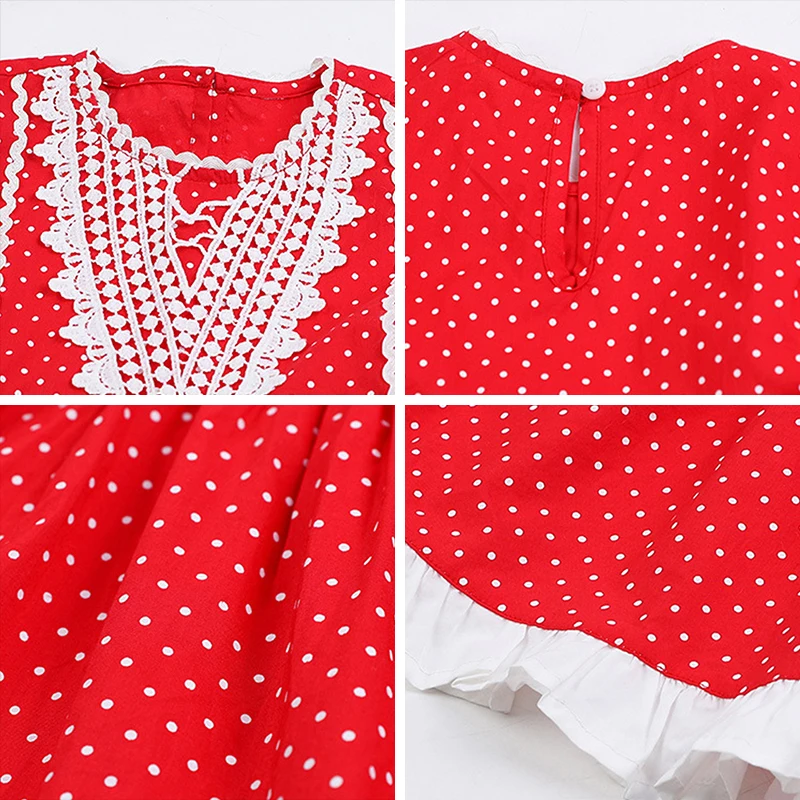 

Keelorn Girls Princess Dresses Sweet Toddler Girl Lace Princess Vestidos Korean Fashion Children Polka Dot Party Costumes