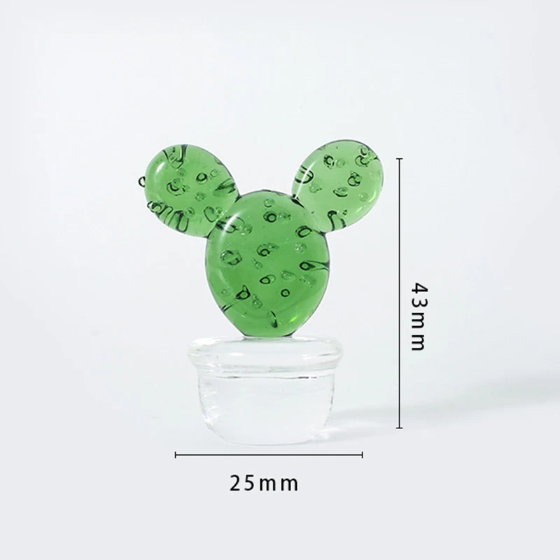 Стеклянная фигурка из декоративный кактус суккулентов искусство украшение для