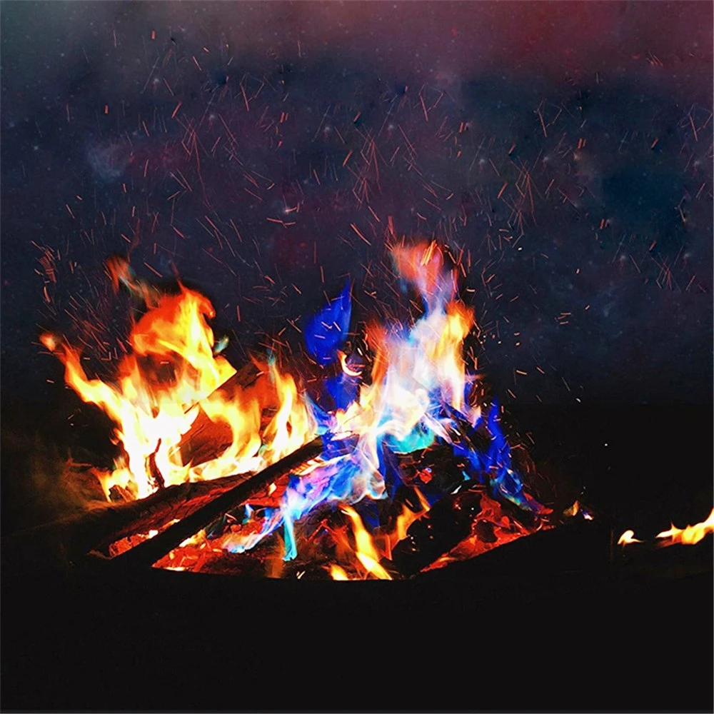 

10g/15g/25g Colorful Flames Powder Bonfire Sachets Pyrotechnics Magic Trick Outdoor Camping Hiking Survival HFD889 HFD889