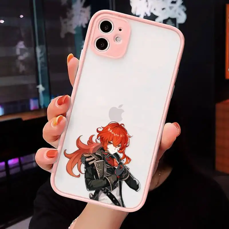 

anime genshin impact Phone Case Matte Transparent for iPhone 7 8 11 12 s mini pro X XS XR MAX Plus cover funda