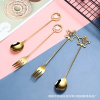 304 stainless steel long handle spoon coffee mixing spoon dessert spoon ice spoon pendant spoon fork coffee spoon