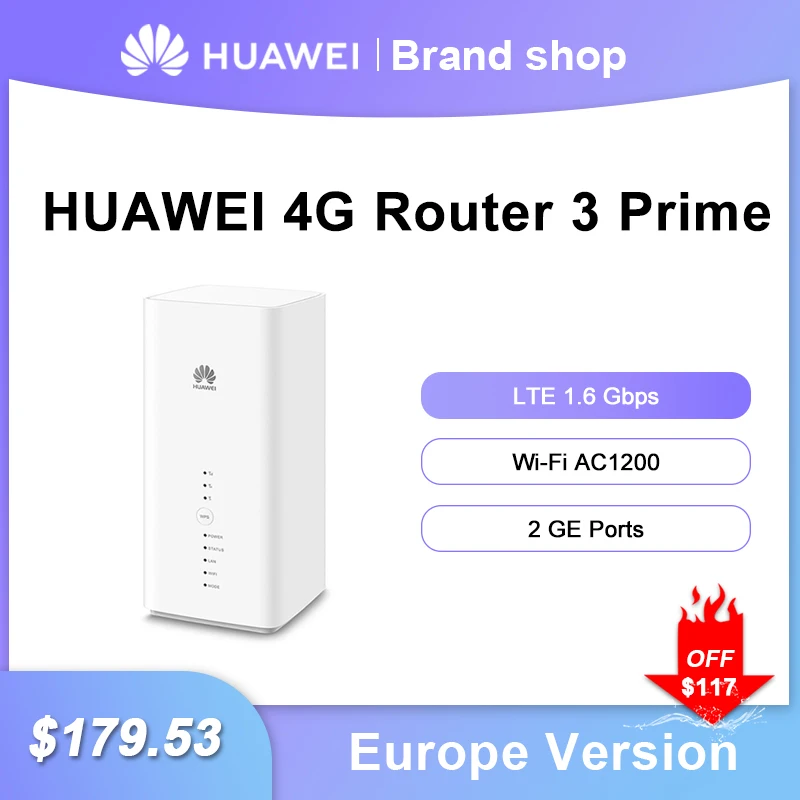Разблокированный Huawei 4G маршрутизатор 3 Prime B818 263 LTE CAT19 до 1 6 Гбит/с CPE Wi Fi со слотом