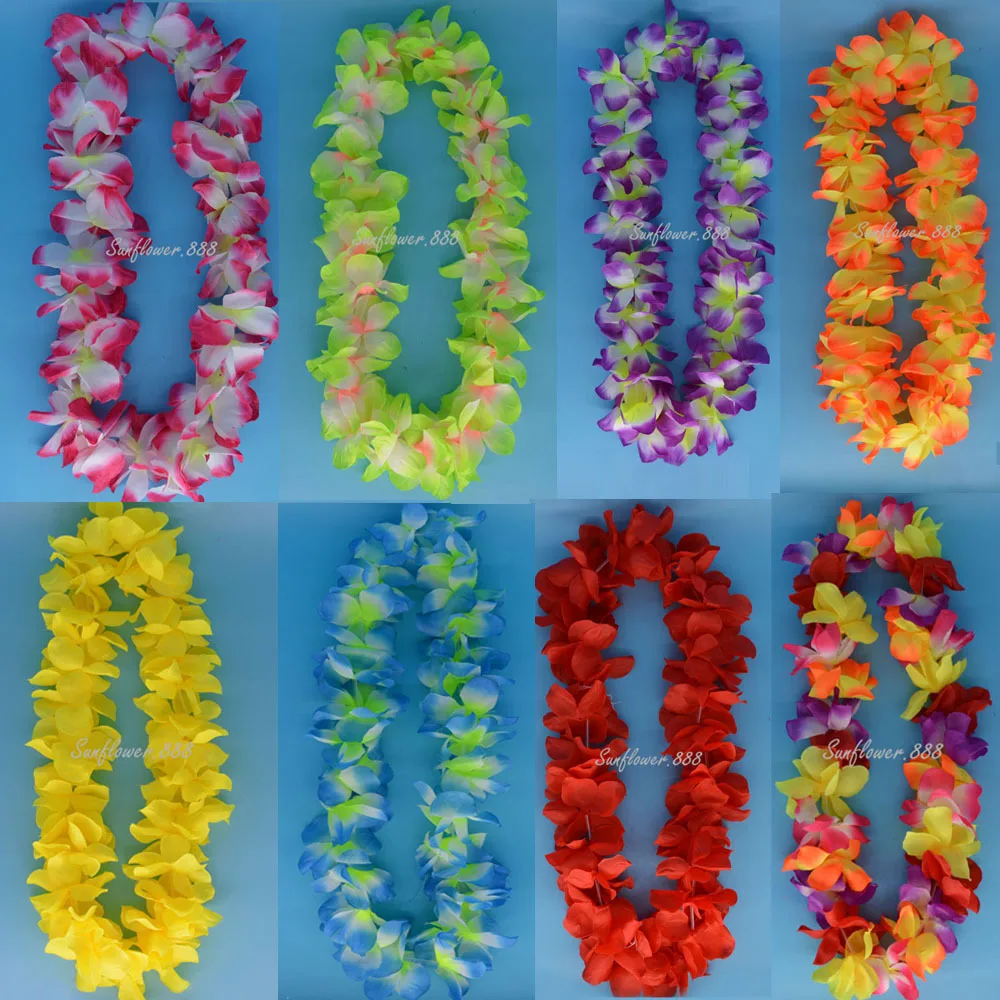 

100cm Hawaiian Artificial Flowers leis Garland Necklace Flowers DIY Hawaii Beach Party Decor birthday Christmas Xmas