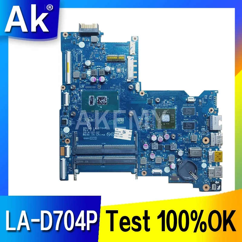 Akemy для HP 15-AY 15-ay015ds ноутбук Motherbard SR23Y I5-6200U Процессор BDL50 LA-D704P 854936-601 854936-001