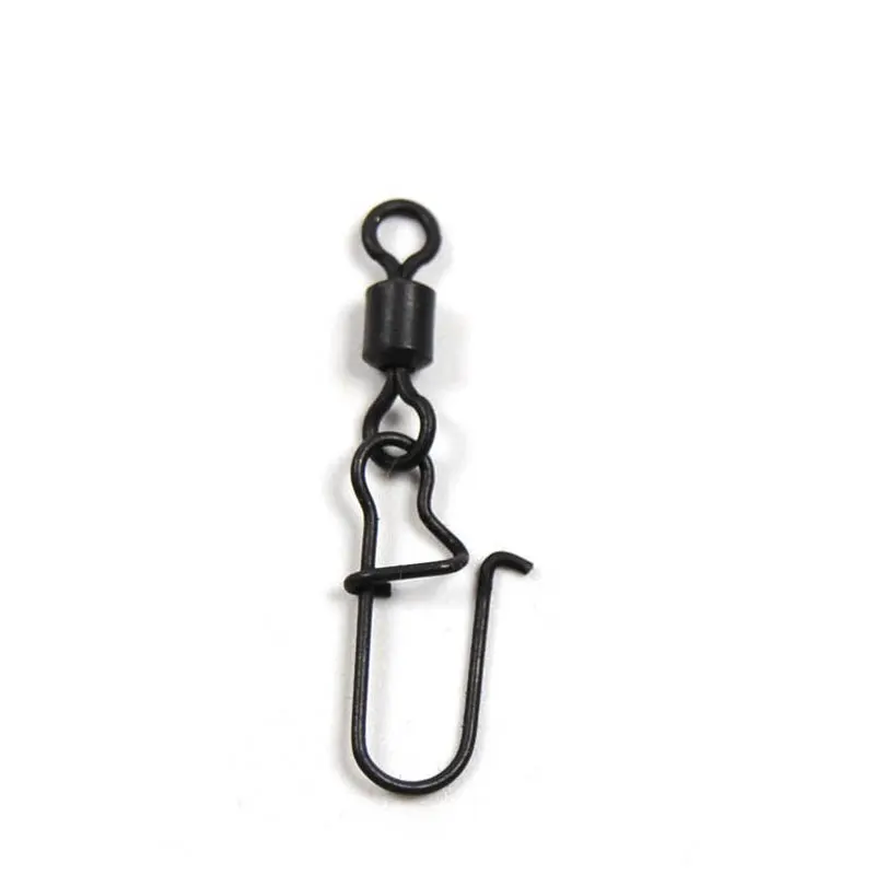 JIGEECARP 20 шт./лот латунный вращающийся вертлюг с защелкой матовый черный крючок для