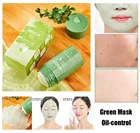 Очищающая твердая маска зеленого чая, Очищающая маска для палочки пластилина, контроль жирности, против акне, баклажанов, уход за кожей, отбеливание, увлажнение лица, удаление