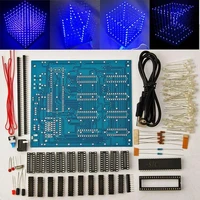 3d led square 8x8x8 led cu be 3d light square blue led electronic diy kit tempered ability novelty news 3mm led