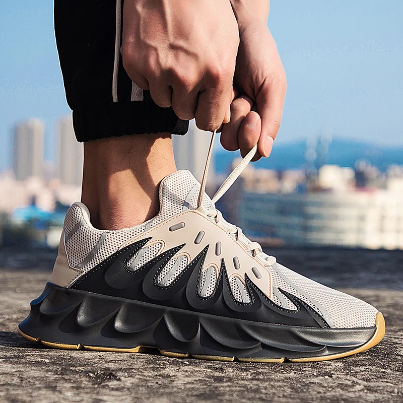 Мужские кроссовки с толстой подошвой сетчатые дышащие повседневные для мужчин