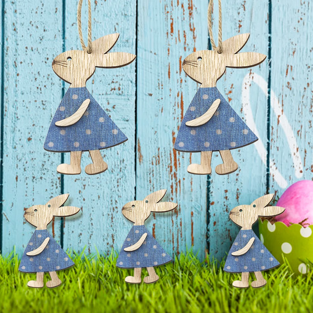 Скандинавский деревянный Пасхальный кулон с кроликом вечерние праздничные