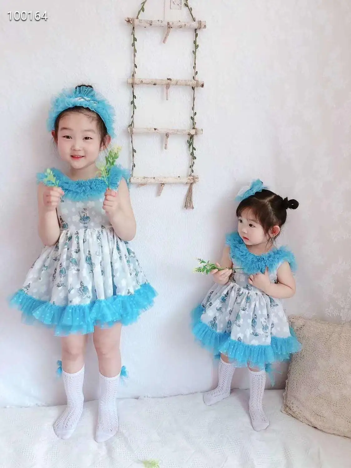 Детское винтажное платье в испанском стиле для девочек Комплект эксклюзивной