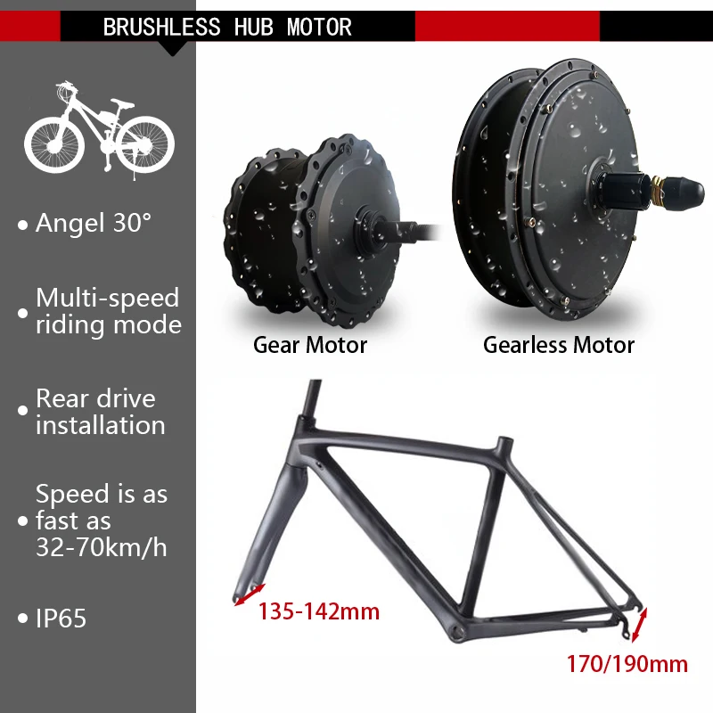 ebike Kit 36V500W 48V1000W 1500W 72V3000W Fat Tire Front Rear Drive Wheel Hub Motor For Snow Electric Bicycle Conversion | Спорт и