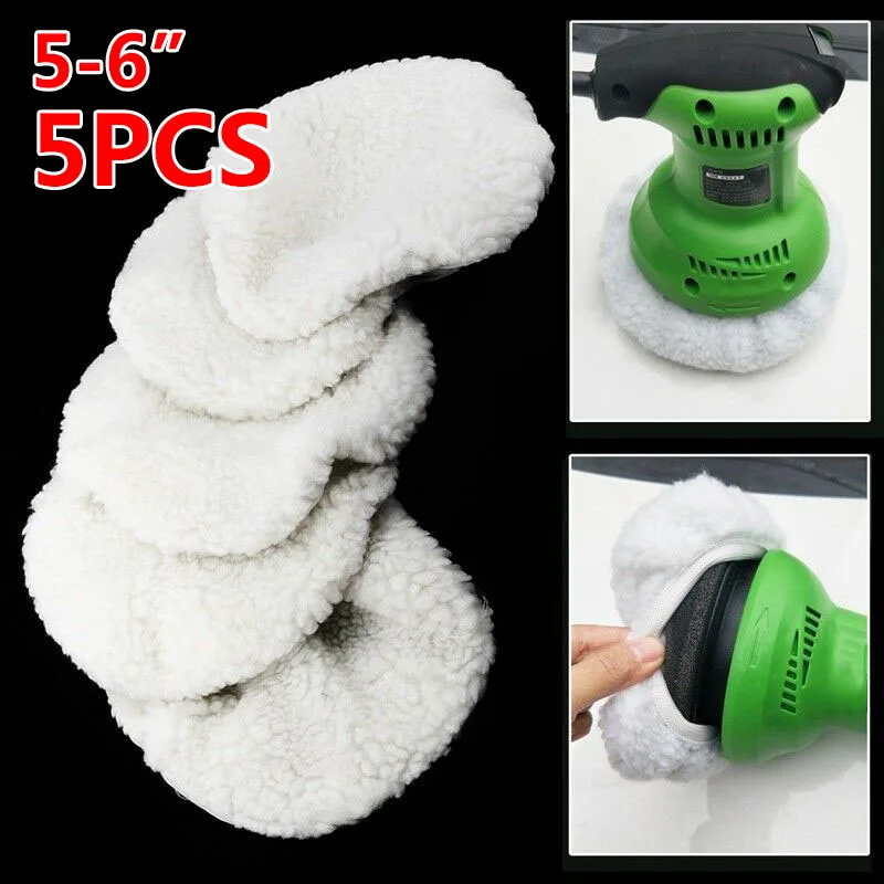 

5pcs Polishing Bonnet Buffer Pads Set Soft Wool For 5-6" Car Polisher Waxing Washable And Reusable Car Polisher Waxing Tool Set