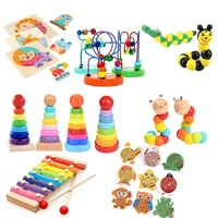 boys girls montessori math toys wood circles bead maze toys game roller coaster wooden puzzles educational toy for children kids