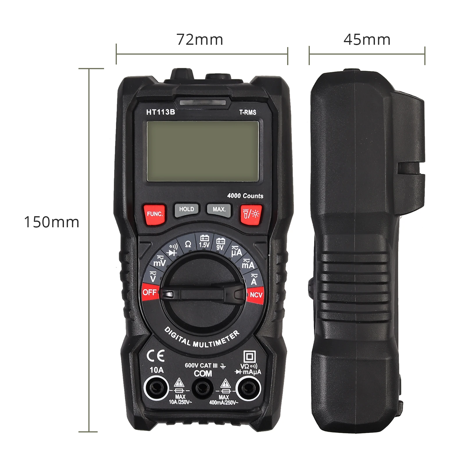 Digital Multimeter Tester 4000 Count TRMS Auto Ranging AC DC Voltage Current Resistance Diode Continuity Battery Test | Инструменты