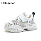 Кроссовки детские осенние, белые, сетчатые, спортивные