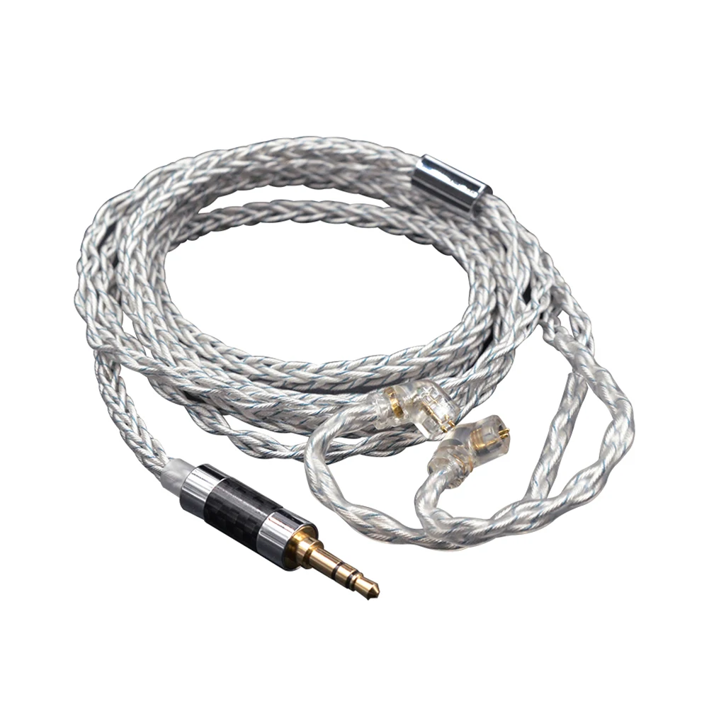 

Кабель для наушников бескислородный медный обновленный 8-жильный посеребренный медный плетеный кабель для KZ CCA 3,5 мм штекер 2-контактный раз...