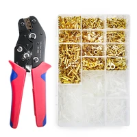 wire terminal crimping tool kit ratcheting crimper tool set with malefemale spade connectors terminals and insulated sleeves