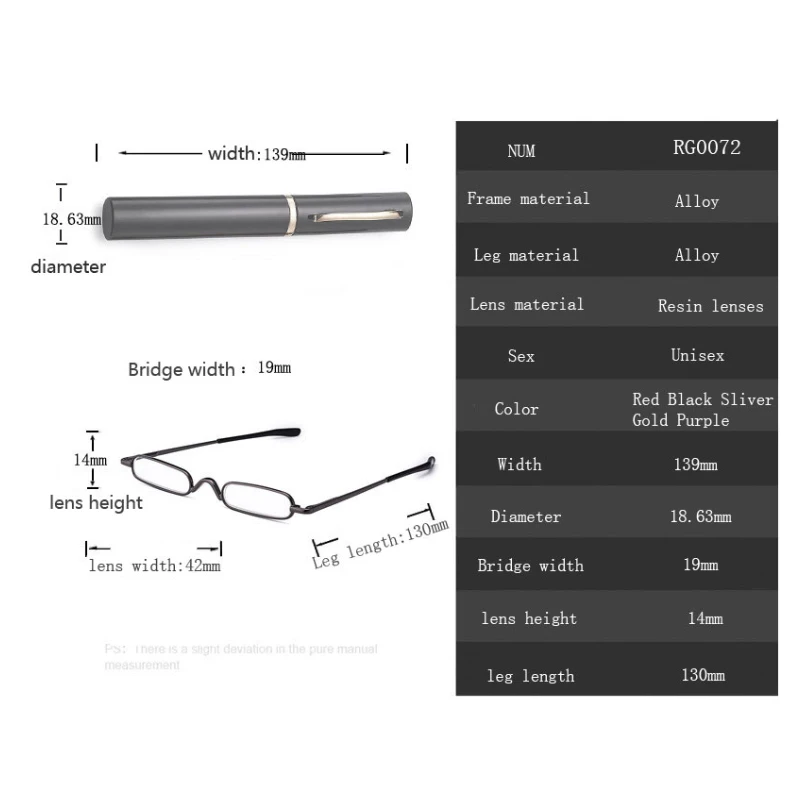 Бизнес ручка держатель Мини очки для чтения мужской светильник портативный