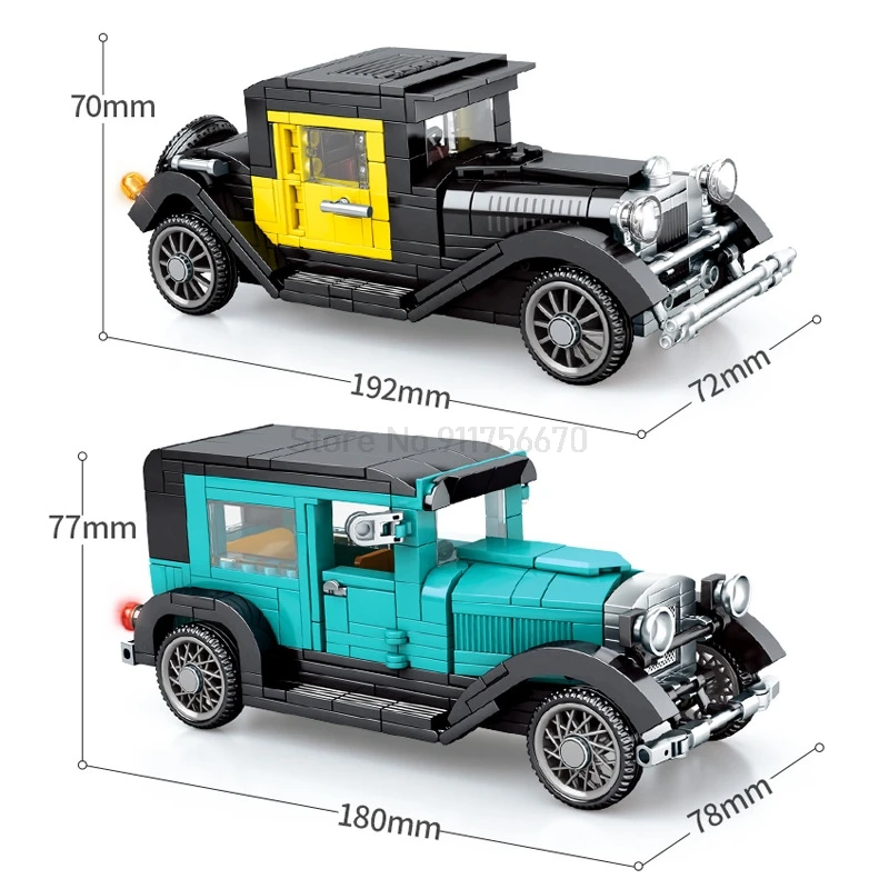 

Creator City Classic Retro Vintage Car Building Blocks Model Diy Kits Put Together Vehicle Models Kids Educational Toys For Boys