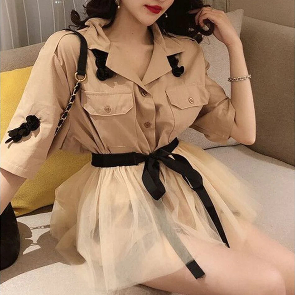 Новинка лета 2019 женская рубашка топ пикантная сетчатая из двух частей с