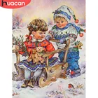 Алмазная мозаика HUACAN, детская картина с изображением Стразы Алмазная вышивка, портрет, алмазная 5d картина с полнымкруглым декором для дома