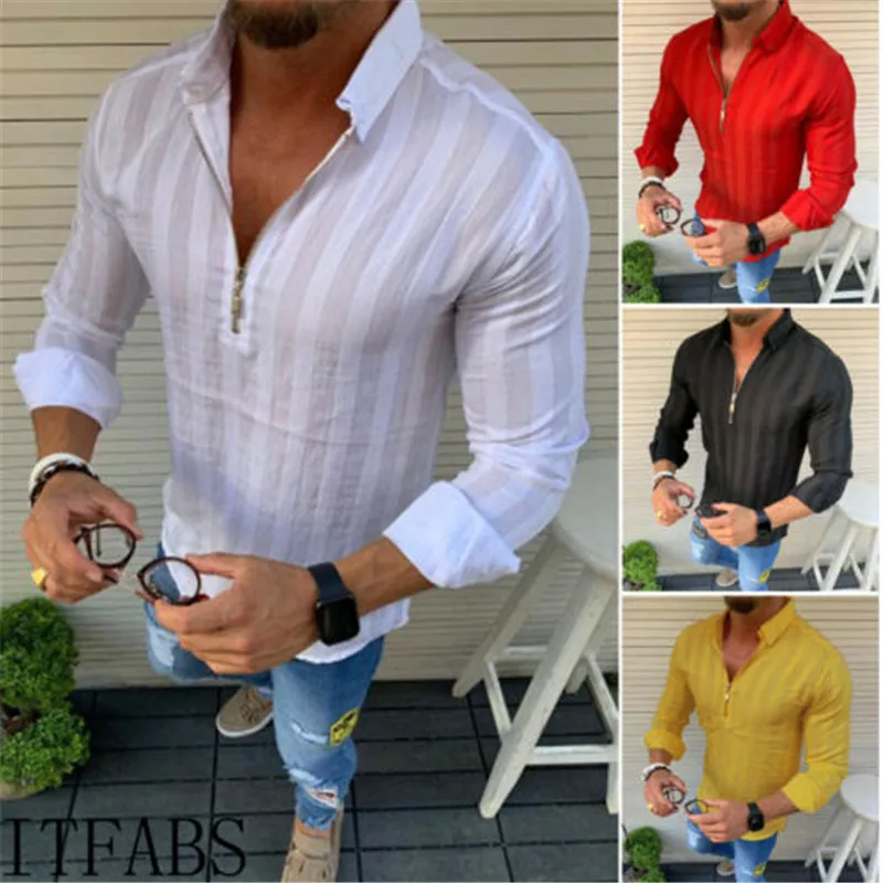 

2021 New Arrival Men Casual Fit Loose Shirt Muscle Solid Color Tops M-XX Spring and Autumn Striped Shirt Designer Shirts